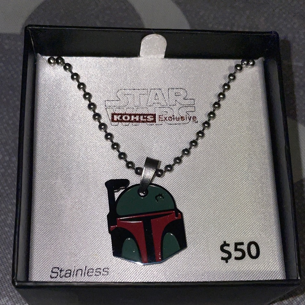 Star Wars Boba Fett Pendant with Green and Red Accents